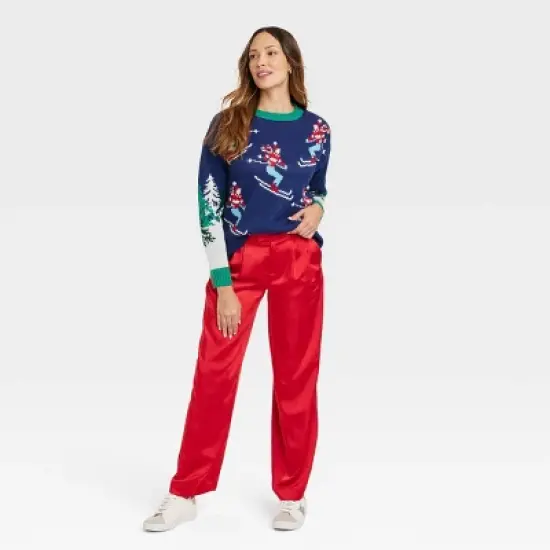 Women's Alpine Skier Graphic Sweater - Blue image {2}