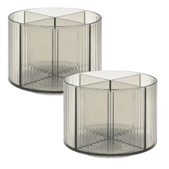 Trio Home Round Rotating 4 Compartment Cosmetic & Beauty Organizer, Brush Holder, Makeup, Jewelry, Office Accessories, Vanity Holder image {5}