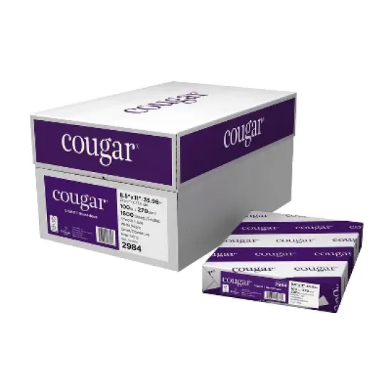 Cougar 100 lbs. Digital Smooth Cover 8 1/2" x 11" White 1600/Case 2984CASE image {1}