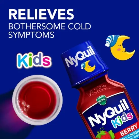 NyQuil Kids' Syrup - Dextromethorphan - Berry - 8 fl oz image {3}