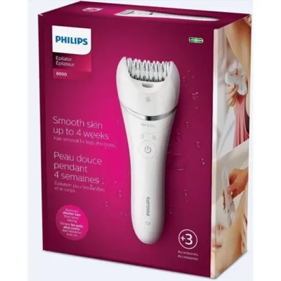 Philips Series 8000 Women's Rechargeable Electric Epilator - BRE700/04 image {1}