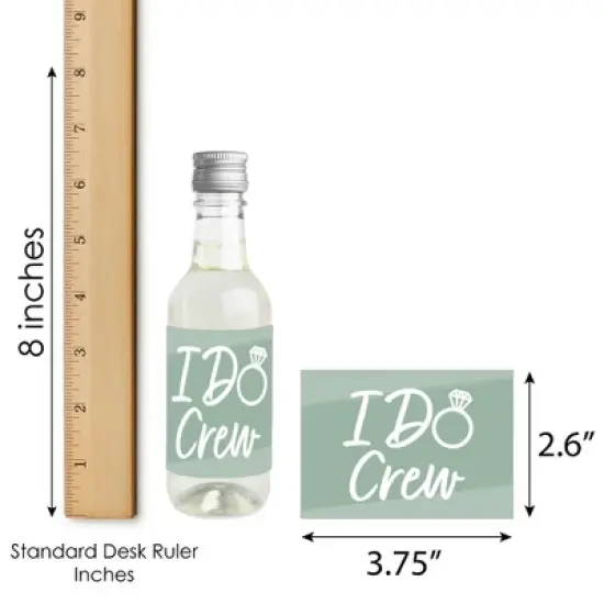 Big Dot of Happiness Sage Green Elegantly Simple - Mini Wine & Champagne Bottle Label Stickers - Wedding or Bridal Shower Guest Party Favor Gift 16 Ct image {5}