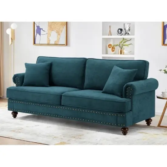 Modern Sofa, 82" Chenille Upholstered Couch, Loveseat Sofa, Sectional Love Seat Couch, Mid-Century Sofa For Living Room, Bedroom, Apartment, Office image {2}