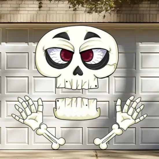 Joyfy Halloween Trunk or Treat Car Decorations Kit with Skeleton Design, Car Archway Garage Decoration with a Set of Skeleton Paper Board, Balloons image {2}