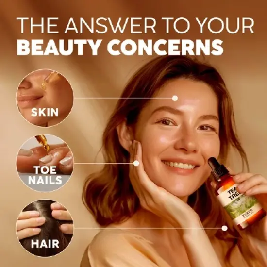 Tea Tree Essential Oil (4 fl oz/118 ml) - KUKKA Tea Tree Oil for Skin, Hair, Toenails, Aromatherapy, & Soap Making Scent image {1}