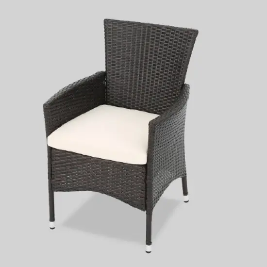 Jacks 6pc Acacia Wood & Wicker Patio Dining Set - Brown - Christopher Knight Home image {3}