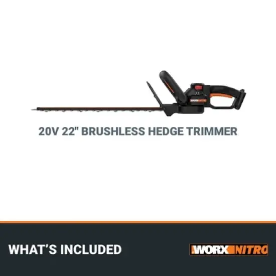 Worx Nitro WG263.9 20V Brushless 22&rdquo; Cordless Hedge Trimmer (TOOL ONLY) image {7}