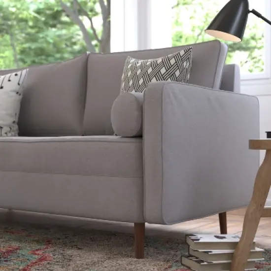 Flash Furniture Hudson Mid-Century Modern Sofa with Tufted Upholstery & Solid Wood Legs image {4}