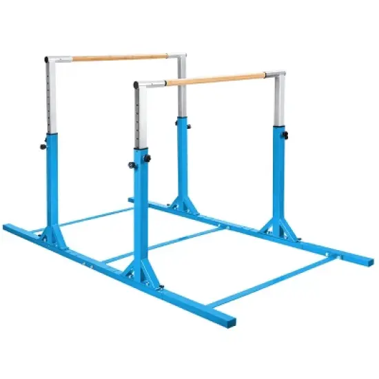 Costway Kids Double Horizontal Bars Gym Home Adjustable image {8}