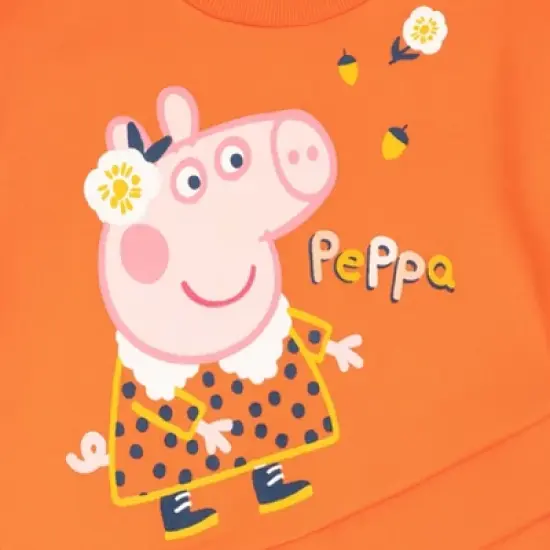 Peppa Pig Girls Pullover Crossover Fleece Sweatshirt and Leggings Outfit Set Toddler image {3}
