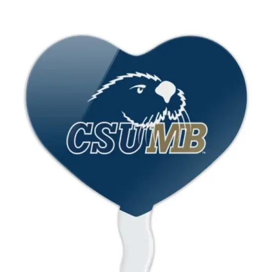 California State University Monterey Bay Primary Logo Heart Love Cupcake Picks Toppers Decoration Set of 6 image {1}