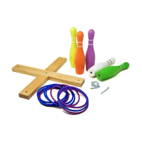 AreYouGame.com Lawn Bowling and Ring Toss Outdoor Board Game: Includes Carrying Case & 30 Pieces, 1-8 Players image {2}