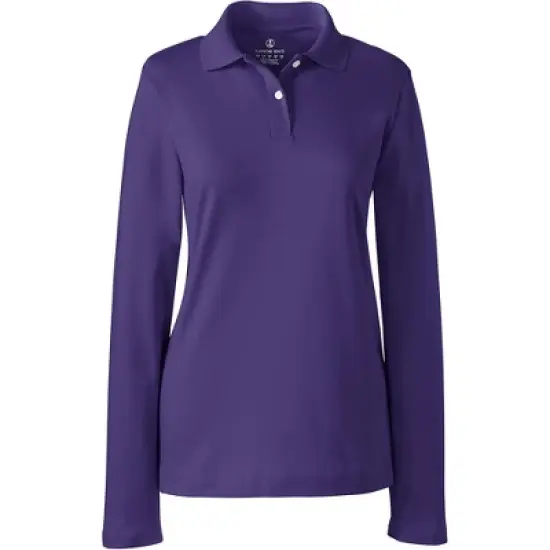 Lands' End School Uniform Women's Long Sleeve Feminine Fit Mesh Polo Shirt image {2}