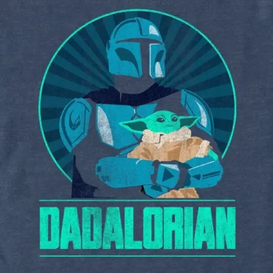 Men's Star Wars: The Mandalorian Father's Day Grogu and Din Portrait T-Shirt image {1}