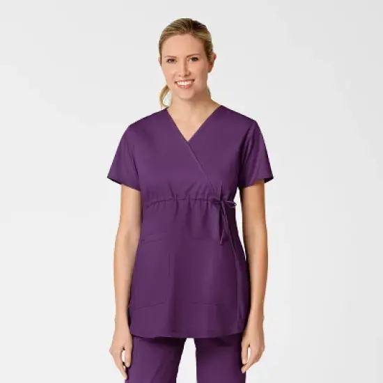 Wink Maternity Mock Wrap Scrub Top image {16}