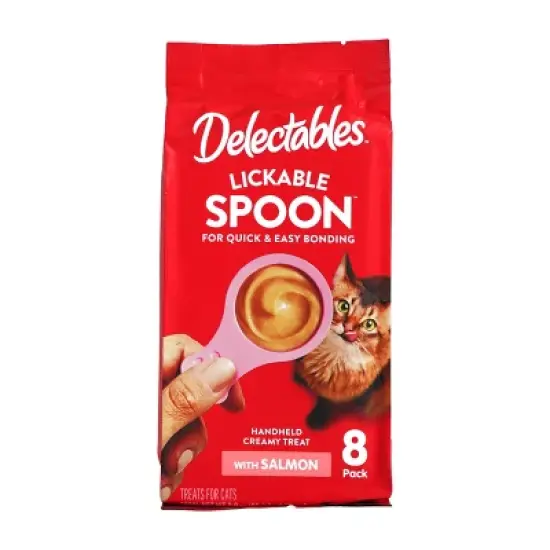 Delectables Salmon Flavor Lickable Spoons Cat Treats - 2.8oz/8ct image {6}