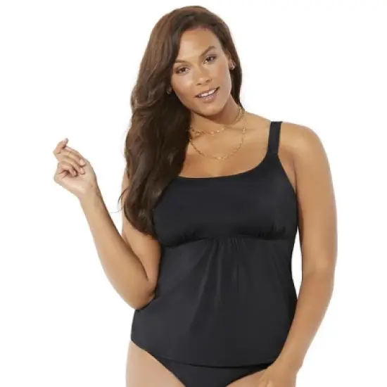 Swimsuits for All Women&rsquo;s Plus Size Flared Tankini Top image {4}