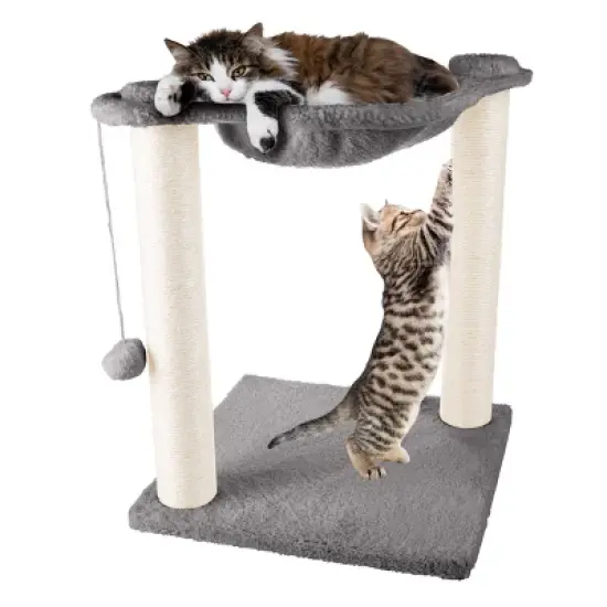 PETMAKER Cat Hammock with Scratching Posts for Indoor Cats (Gray) image {7}