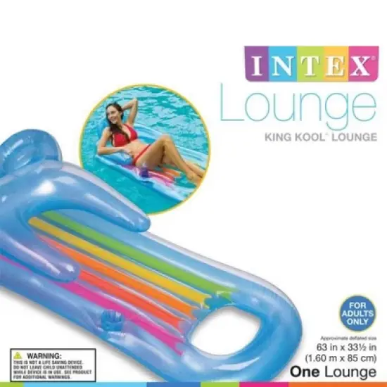 Intex King Kool Lounge Inflatable Swimming Pool Lounger with Headrest (3 Pack) image {3}