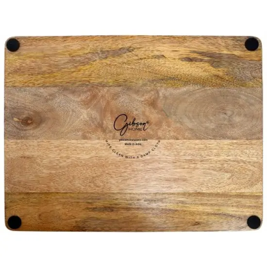 Gibson Home 16 Inch Duo Tone Rectangular Wood Serving Platter image {3}