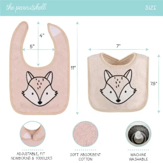 The Peanutshell Unisex Terry Bibs, 16 Pack for Feeding, Teething, or Drooling|Neutrals image {2}
