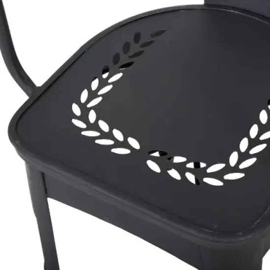 Christopher Knight Home Tisha Outdoor Modern Iron 3 Piece Bistro Set with Curved Open Backrest image {5}