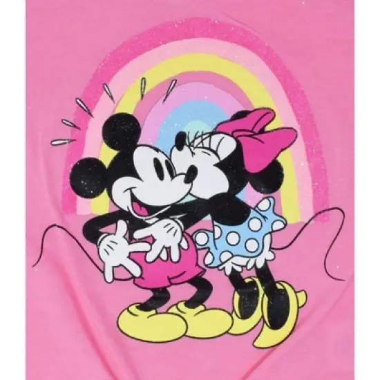 Mickey Mouse & Friends Minnie Mouse Girls Graphic T-Shirt and Shorts Outfit Set Little Kid image {6}