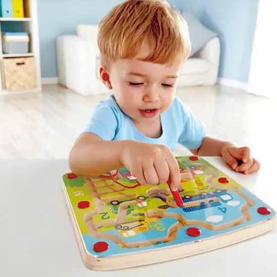 HAPE Wooden Construction and Number Magnetic Maze image {2}