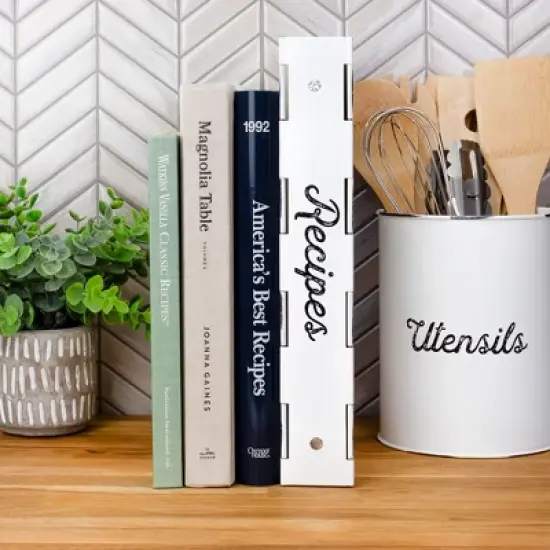 AuldHome Design White Enamelware Cookbook Binder, Replacement Cover for Classic 3-Ring Binder Cookbook / Recipe Holder image {3}