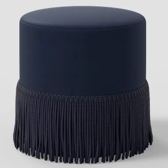 Fringe Drum Ottoman in Velvet - Threshold&trade; image {6}