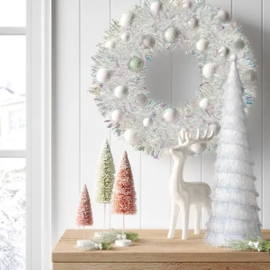 18" Christmas Tinsel Tree Decor Iridescent - Wondershop&trade; image {1}