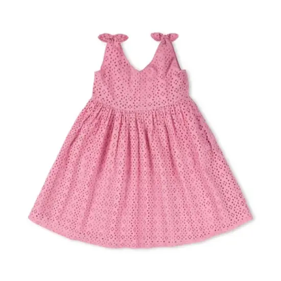 Hope & Henry Girls' Bow Shoulder Swing Dress, Toddler image {10}