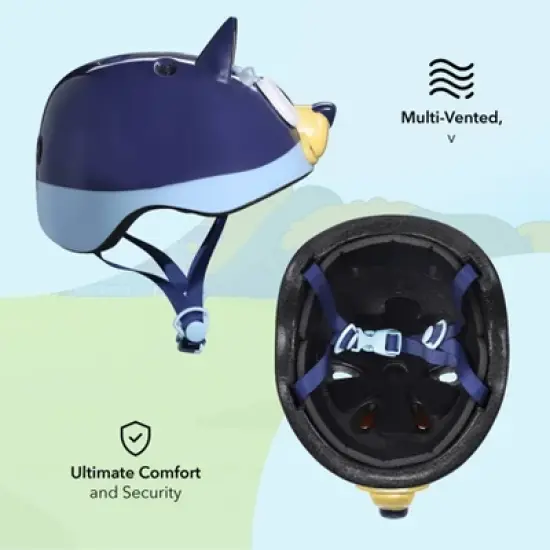 Bluey Microshell Cycling Youth Bike Helmet - Blue S: Vented, Adjustable Strap image {3}