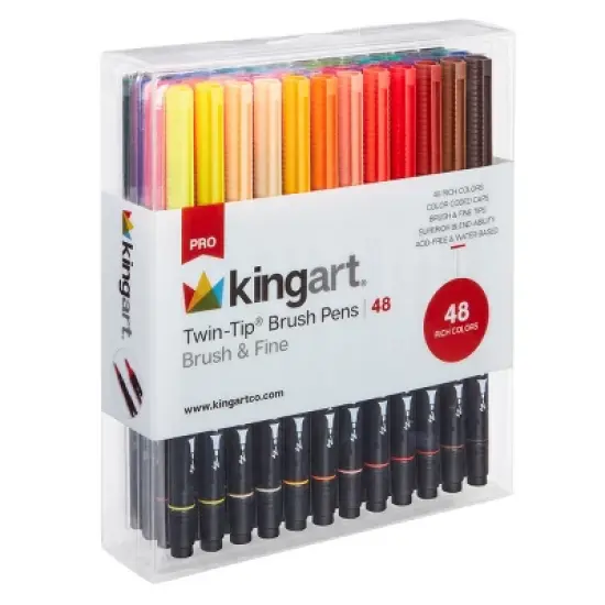KINGART PRO Twin-Tip&trade; Brush Pens 48 Colors image {7}