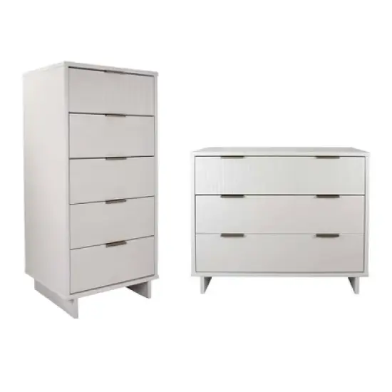 Manhattan Comfort 2pc Granville Narrow Chest and Dresser Bedroom Set image {23}