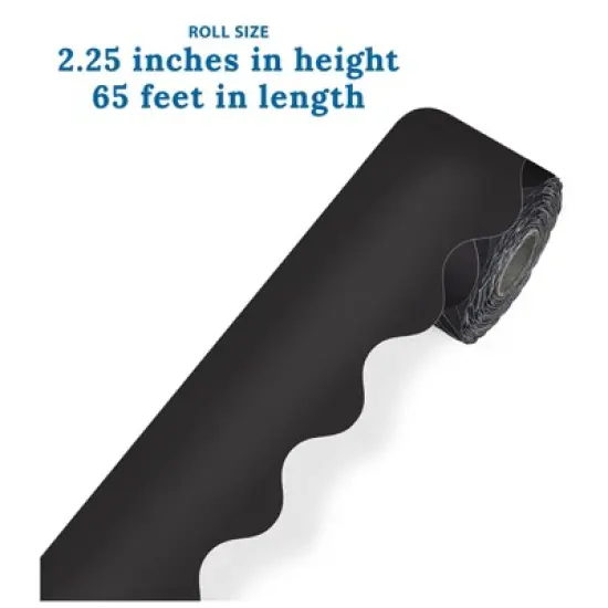 Carson Dellosa Education Black Rolled Scalloped Border, 65 Feet Per Roll, Pack of 3 image {2}