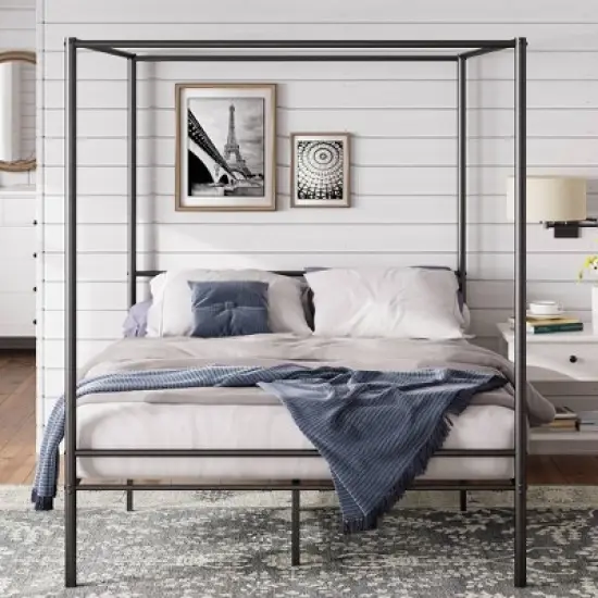 Seguro Canopy Metal Platform Bed Frame Black - Zinus image {7}