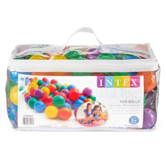 Intex Plastic Multi-Colored Balls for Bounce Houses (100 Large & 100 Small) image {2}