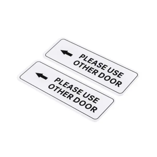 Unique Bargains Acrylic Self-Adhesive Office Please Use Other Door Left Arrow Sign 2 Pcs image {5}