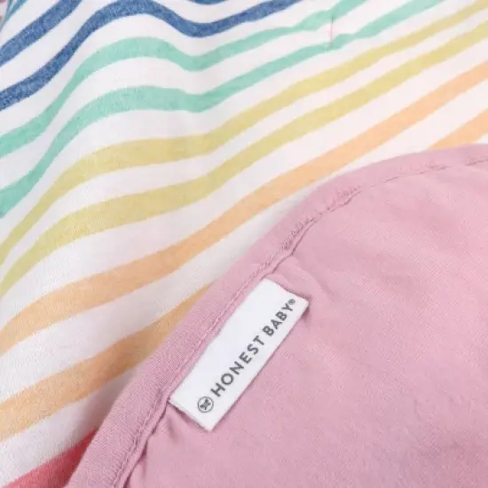 Honest Baby Organic Cotton Lightweight Knit Quilt - Rainbow Stripe image {2}