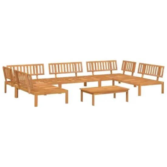 vidaXL 6 Piece Patio Pallet Sofa Set - Outdoor Garden Furniture - Solid Acacia Wood - Modular Design - Brown Dark image {8}