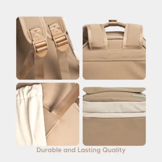 KeaBabies Diaper Bag Backpack Comes with Portable Changing Pad, Baby Bag for Mom, Baby Travel Essential (Latte) image {6}