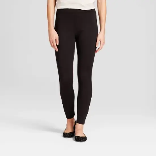 Women's High Waist Ponte Leggings - A New Day Black image {4}