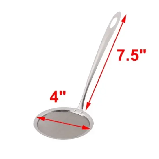 Unique Bargains Household Kitchen Metal Flour Oil Mesh Strainer Silver Tone 2 Pcs image {1}