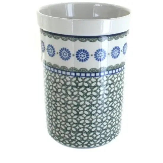 Blue Rose Polish Pottery 169 Ceramika Artystyczna Utensil Jar image {6}