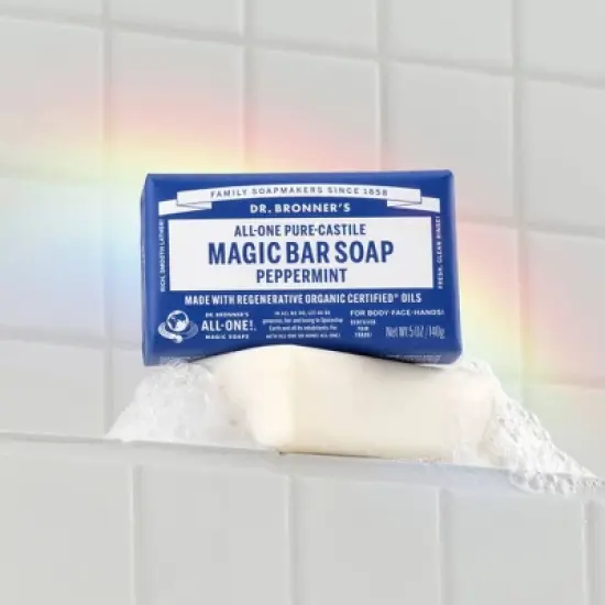 Dr. Bronner's All-One Pure-Castile Magic Bar Soap - Peppermint - 5oz image {3}