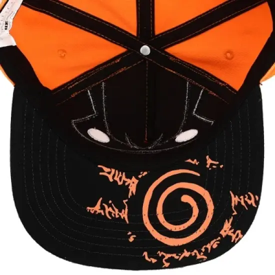 Naruto Cosplay Kurama Orange & Black Snapback Hat For Men image {4}