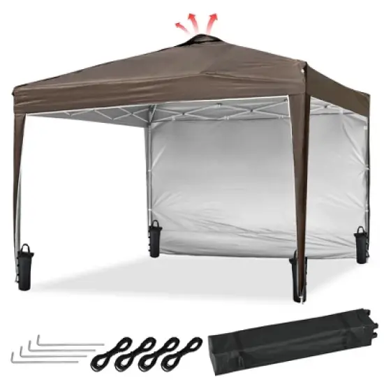 InstaHibit 10x10x8.7 Ft Pop Up Canopy with Sidewall & Bag image {9}