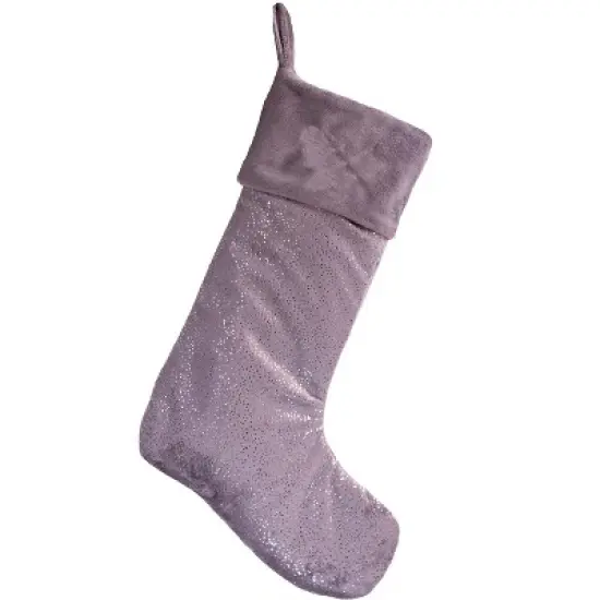 Gray and Silver Christmas Stocking &ndash; Soft Plush Fabric &ndash; Handmade in Minnesota by MerryStockings image {1}