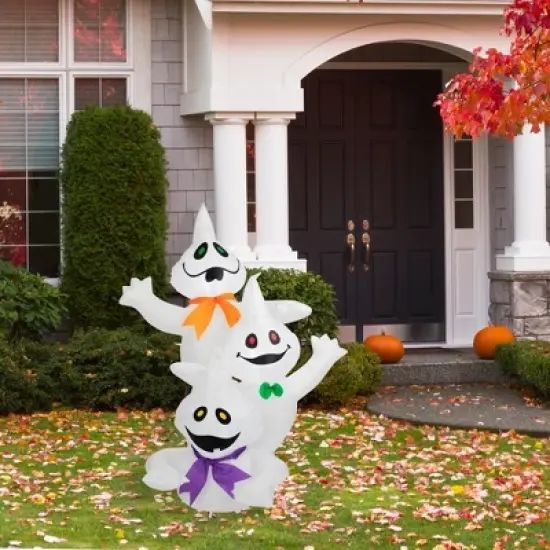 Northlight LED Lighted Ghost Trio Inflatable Outdoor Halloween Decoration - 3.5'- Warm White Lights image {2}